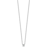 14k White Gold 1/2 carat Lab Grown Diamond VS+ F+ Cushion Complete 18 inch Four Prong Pendant Necklace